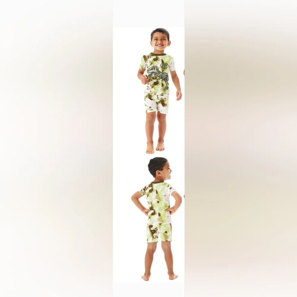 Boys 3T 100% Cotton Short Sleeve 2 Piece‎ Pajama Set Dinosaurs
